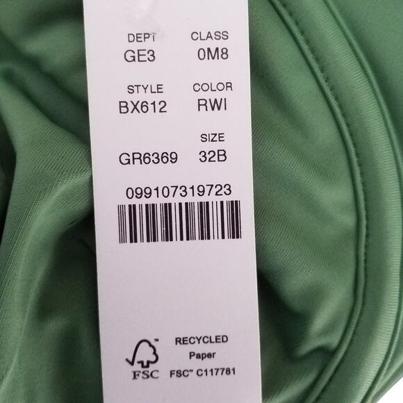 J.Crew Green Balconette Bikini Top NWT 32B Underwire Adjustable Straps - Picture 8 of 8